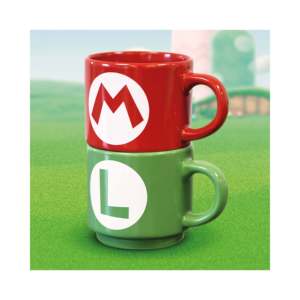 Juego de Tazas Apilables de Cerámica Luigi & Mario Super Mario con Cuchara, Aptas para Microondas, para Regalos Empresariales, Uso Personal, Estilo de Diseño Moderno - Product Image 1