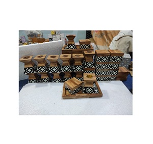 Candelabro de calidad superior forma personalizada portavelas de madera MOP diseño admirable candelabro - Product Image 2