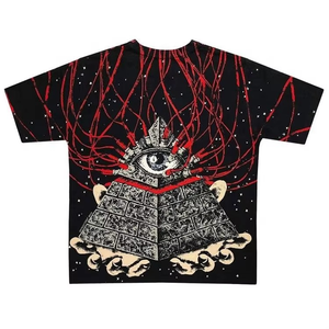 Camiseta con serigrafía de ropa de calle personalizada de alta calidad, camiseta con serigrafía de algodón recortada cuadrada 100% para hombres, lavado con ácido - Product Image 5