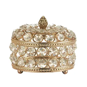 Collar de mujer, brazalete y pendiente, caja de almacenamiento de joyería, caja de almacenamiento de Material de Metal y vidrio, brazalete y anillo de oreja, artículos de almacenamiento - Product Image 1