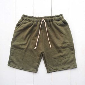 กางเกงขาสั้นกันเหงื่อของผู้ชายกางเกงขาสั้นแบบถักสีพื้นเอวกลางมีเชือกผูกสำหรับใส่เล่นฟิตเนสเล่นกีฬาวิ่งลำลองโลโก้ได้ตามต้องการ - Product Image 3