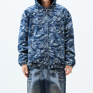 Sudadera con Capucha Personalizada de Hip Hop con Estampado de Camuflaje, 100% Algodón, Azul Claro, Invierno, Diseño Ecológico con Bolsillo, Sudadera para Hombre - Product Image 6