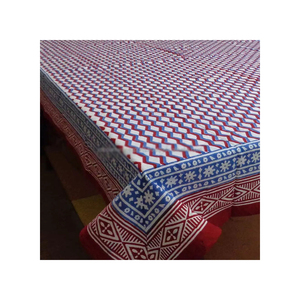 Mới nhất thiết kế Ấn Độ nhà sản xuất handmade Khăn trải bàn khối in bông <span class=keywords><strong>Chevron</strong></span> sóng giá bán buôn - Product Image 1
