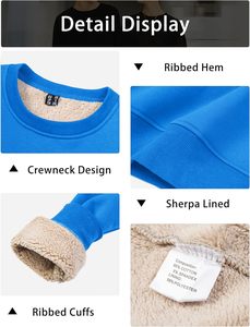 Sudadera de Felpa de Algodón sin Forro para Hombre Azure, Cuello Redondo, Cálida para Invierno, Ecológica, Transpirable, Bordada y Personalizable - Product Image 5