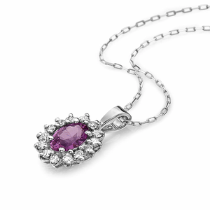Wholesale GRA Certified <b>Pink</b> Moissanite <b>Necklace</b> 925 Sterling Silver Oval Halo Pendant Fine Jewelry Custom - Product Image 3