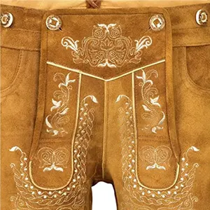 Field Expert Oktoberfest – short en cuir de haute qualité avec broderie jaune - Product Image 5