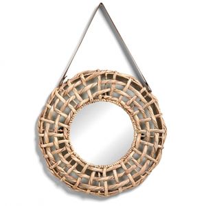 Wholesale Modern Water Hyacinth Handmade Woven Eye Shape <b>Mirror</b> Natural <b>Wall</b> <b>Hanging</b> Decoration Custom Size Accepted Vietnam - Product Image 1