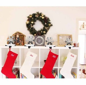 Supports de bas étoile en aluminium Supports de bas de Noël en métal argenté pour décorations de table Fournitures de vacances - Product Image 3