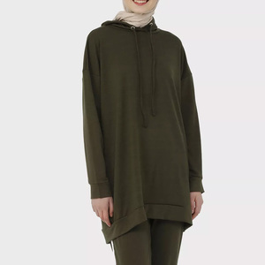 Sudadera con capucha y hombros caídos para mujer, novedad, último diseño, venta al por mayor, ropa islámica, Sudadera con capucha para mujer - Product Image 1