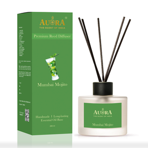 200 ml Natural Indian Handmade Glass Reed Diffuser Sets Rattan Sticks Long Lasting Essential Oils 100+ Indian <b>Scents</b> Home Decor - Product Image 4