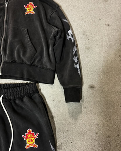 Fleece Unisex de algodón grueso Jogging hombres chándales Casual logotipo personalizado chándales con capucha liso Sudadera con capucha y Joggers conjunto para hombres - Product Image 2