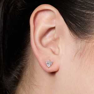 92.5 <b>Silver</b> <b>Stud</b> <b>Earrings</b> Gold Plating Geometric Heart-shaped Design Featuring Marquise Cut Pearl Stylish for Wedding Engagement - Product Image 6