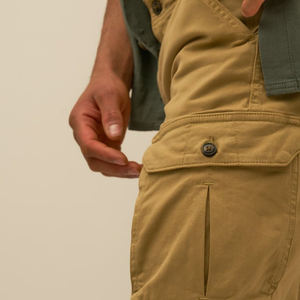 100% Nylon Men's Casual Baggy <b>Cargo</b> <b>Shorts</b> <b>Elastic</b> <b>Waist</b> Plus Size Multi-Pockets Solid High Street Style Beach <b>Shorts</b> Canvas - Product Image 3