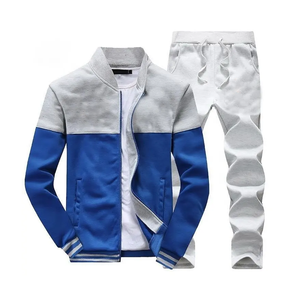 Survêtement personnalisé de qualité supérieure vêtements pour hommes maillot de couleur gris bleu personnalisé avec pantalon gris survêtement pour hommes - Product Image 1