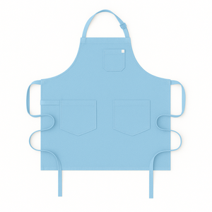 Tablier en toile sans manches résistant à l'eau, faible MOQ, logo personnalisé, style coréen et japonais, tablier de cuisine en coton pour hommes avec poches pour outils - Product Image 4