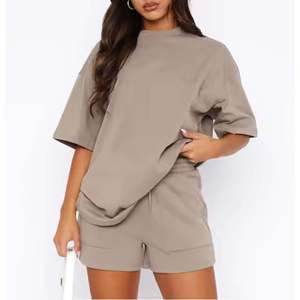 light <b>weight</b> Casual Wear <b>Women</b> Cotton T Shirt Short <b>Set</b> Top Selling Summer Wear Twin <b>Set</b> <b>for</b> Ladies In Cheap Price Shorts <b>sets</b> - Product Image 6