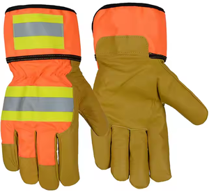 Gants de gréeur canadiens Gants de travail robustes Sécurité industrielle Protection des mains Cuir de vache fendu Coton confortable - Product Image 3