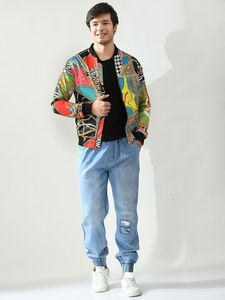 Veste bomber unisexe à sublimation de marque privée, col montant, logo frontal, à capuche, coupe-vent, respirante, anti-UV, faible MOQ, livraison rapide - Product Image 5