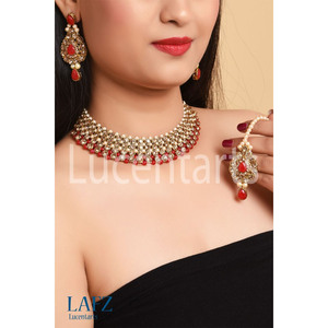 Fashion Latest Choker Design Traditional Gold Plated Necklace <b>Jewellery</b> <b>Set</b> <b>for</b> <b>Women</b> - Product Image 1