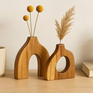 Jarrón de flores de madera creativo, perfecto para decoración DIY, macetas versátiles para proyectos florales personalizados e ideas diarias. - Product Image 1