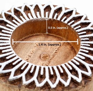Bloque de impresión de madera y portavelas-Margarita-portavelas de copa bloque en forma de loto Mandala sello impresión vela T Luz - Product Image 6