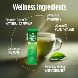 VitaCup Té Verde en Sobres Instantáneos, Mejora la Energía y Desintoxica con Matcha, Moringa, Vitaminas B, D3, Fibra, Keto, Paleo, 24 Unidades - Product Image 4