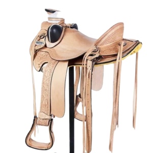 Ensemble de selle Western Wade en cuir anglais de qualité supérieure, arbre en fibre de verre/bois, personnalisable, marque internationale KGN - Product Image 3