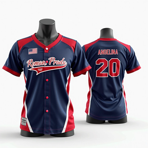 Las camisetas de béisbol y los uniformes de softbol de alta calidad obtienen ropa deportiva impresa Digital de poliéster de malla transpirable hecha a medida - Product Image 4