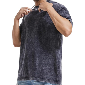 เสื้อยืดลายฟอกสีสไตล์วินเทจทรงโอเวอร์ไซส์สำหรับผู้ชาย เสื้อยืดลายฟอกสีสไตล์วินเทจทรงโอเวอร์ไซส์สำหรับผู้ชาย - Product Image 1