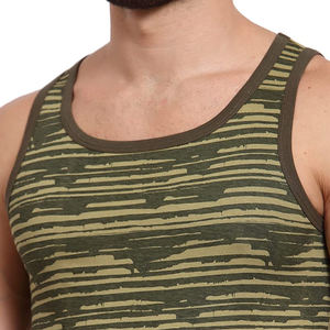 Logo personnalisé 100% coton tricoté chemise sans manches impression numérique couleur unie respirant Gym & Fitness porter des chemises pour hommes - Product Image 3