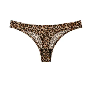 Impresión personalizada de animal bragas sin costuras tangas para mujeres deportes Fitness T-back estampado de leopardo