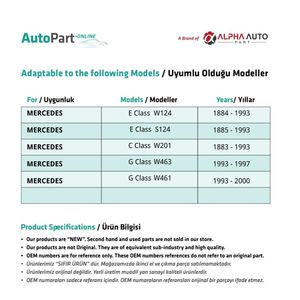 ท่อหัวฉีดสำหรับรถยนต์เมอร์เซเดสเบนซ์ รุ่น E-Class W124, S124, C-Class W201 - Product Image 2