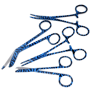 Kit de Suministros para la Escuela de Enfermería, 4 Piezas: Tijeras para Vendajes, Pinzas Hemostáticas y Tijeras para Suturas con Diseño de Cebra - Regalo para Estudiantes de Medicina - Product Image 1