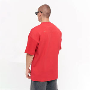 เสื้อยืดคอกลมสำหรับผู้ชายทรงโอเวอร์ไซส์ทำจากผ้าฝ้าย100% น้ำหนักเบาระบายอากาศได้ดีแห้งเร็ว - Product Image 5