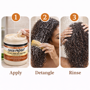 OEM <b>Coconut</b> Deep <b>Conditioner</b> for Black Hair Private Label Repair Treatment Moisturizing Curly Afro Hair Care Product - Product Image 5