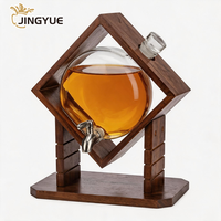 Luxe houten glazen whiskydispenser met kraan, creatief bar-display cadeau voor whiskyliefhebbers, dranken dispenser