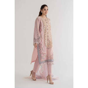 Maria.B. Luxury Light Pink Floral Embroidered Stretchable Cotton Lawn Sari Salwar Kameez Choli Lehenga Choli-<b>Pakistani</b> <b>Dress</b> - Product Image 4