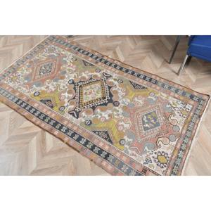 Alfombra de 3.7x6.7 pies, Alfombra Turca Vintage, Alfombra de Lana Kilim Azul - Product Image 5