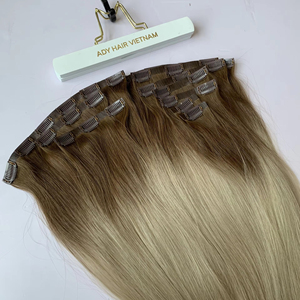 For Genius Weft 100% Virgin Natural Human Hair Extensions Seamless <b>Clip</b>-In Double Drawn Salon Quality Loose Deep Wave Style - Product Image 1