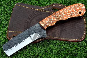 Vente chaude personnalisé fait à la main de haute qualité 8.5 pouces Tanto lame Bull Cutter couteau bricolage lame en acier au carbone de qualité avec gaine en cuir - Product Image 2