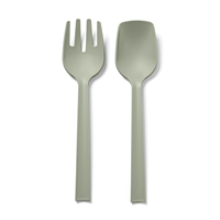Utensilios para ensalada hechos en Italia, tenedor y cuchara para servir ensalada, diseño italiano, verde opaco, utensilios de cocina.