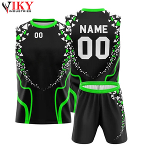 Diseño impreso por sublimación Verde Negro Ropa de equipo deportivo Durable Ligero Totalmente personalizado Mae 7 En 7 Uniforme para uso de adultos - Product Image 1