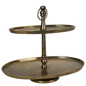 Support à gâteau en laiton doré au design unique avec 4 étages, décoration de fête de mariage, présentoir pour collations et biscuits - Product Image 2