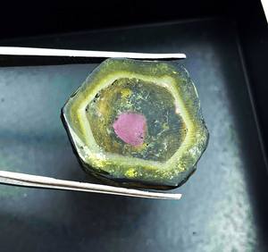 Rebanada de piedras preciosas Turmalina sandía Natural 21,50*23,50 MM 13 CT IGI certificado para la fabricación de joyas - Product Image 5
