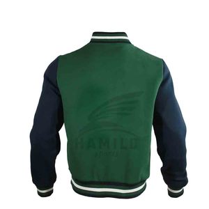 2024 vente chaude lycée collège varsité vestes pour les jeunes laine corps cuir manches grande taille hiver vêtements bouton - Product Image 2