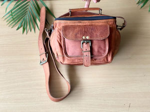 Bolsa de cámara de cuero de cabra acolchada, estuche de viaje para cámara DSLR - Product Image 2