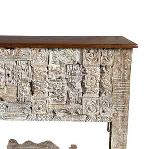 Handmade Rustic Wooden Console <b>Table</b> with <b>Mirrored</b> Feature Solid Wood Living Room Furniture with Storage for Hotel Decoration - Product Image 4