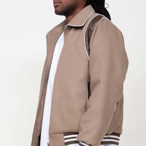 Precio barato 2025 Diseño personalizado Hombres Doble Streetwear Chaqueta de lana Tamaño Varsity Chaqueta de cuero de algodón Estilo OEM Diseño - Product Image 2