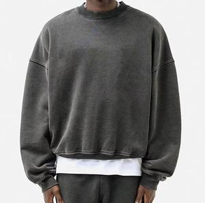 เสื้อสเวตเชิ้ตสไตล์วินเทจ ผ้าเฟรนช์เทอร์รี่ สตรีทแวร์ ล้างสีแบบแอซิด ดีไซน์ดิสเทรส ทรงโอเวอร์ไซส์ คอกลม - Product Image 4