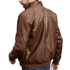 Chaqueta de Cuero para Hombre, Corte Holgado, Cierre Completo, al por Mayor, Chaqueta de Cuero de Invierno para Hombre, Tallas Grandes, en Venta - Product Image 5